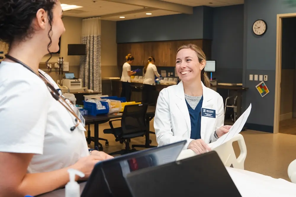 two women in a healthcare setting