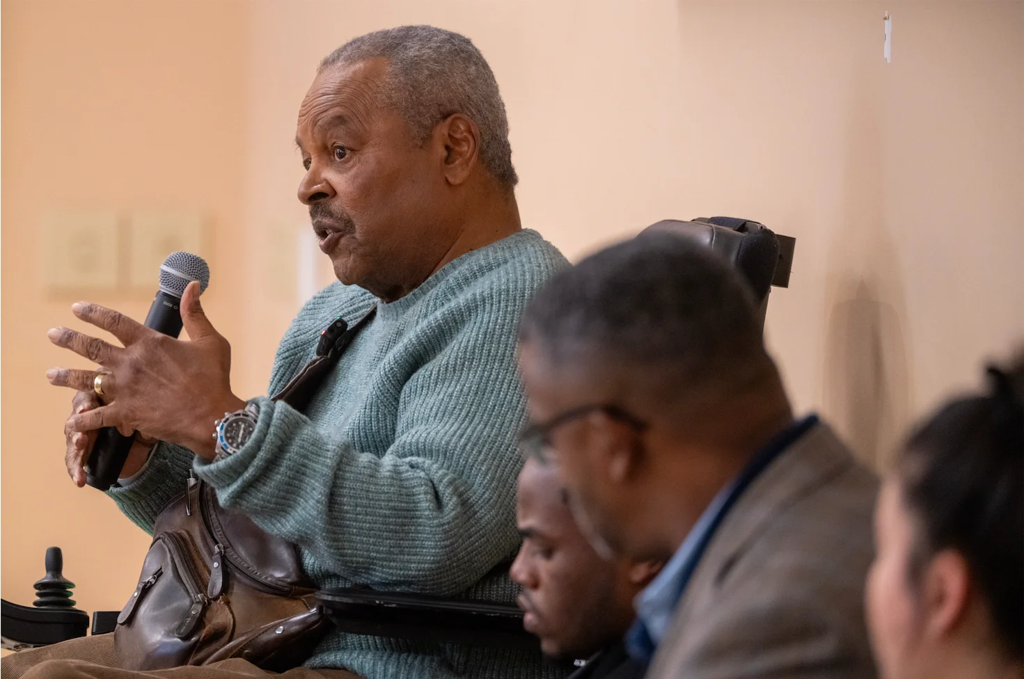 Close up on one of the discussion panel members