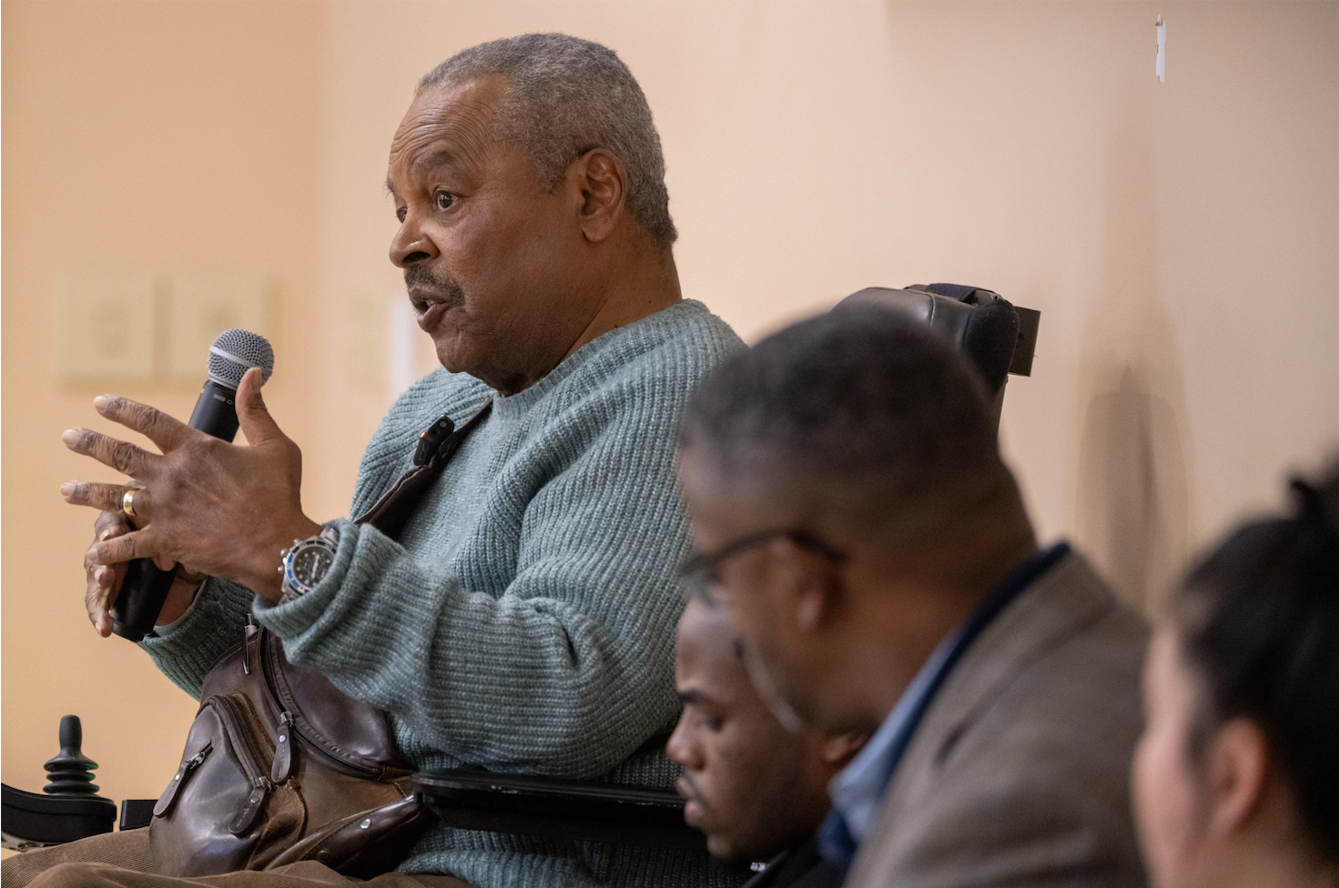 Close up on one of the discussion panel members