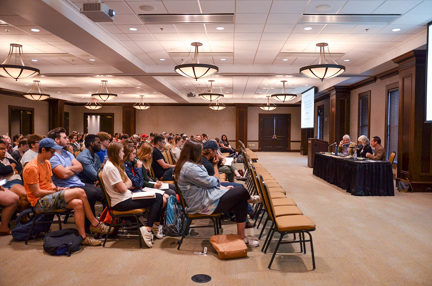 Ayers Academic Center conference room full of people for an event